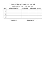 Mẫu danh mục tài liệu và công việc bàn giao khi nghỉ việc