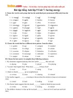 Bài tập tiếng Anh lớp 9 Unit 7: Saving energy