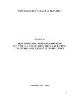SKKN phương pháp giúp HS ghi nhớ lâu các sự kiện, nhân vật lịch sử trong dạy học lịch sử ở trường THCS