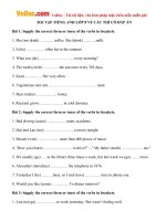 Bài tập Tiếng Anh lớp 8 về các thì trong Tiếng Anh có đáp án