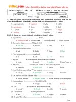 Đề thi học kỳ 1 môn Tiếng Anh lớp 8 Phòng GD&ĐT Tây Hòa, Phú Yên năm học 2015 - 2016 CÓ ĐÁP ÁN