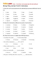 Bài tập Tiếng Anh lớp 9 Unit 8: Celebrations