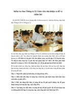 Hướng dẫn về kiểm tra học kì 1 cấp học tiểu học theo Thông tư 22