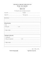 Mẫu báo cáo kết quả học tập và vận dụng vào công việc