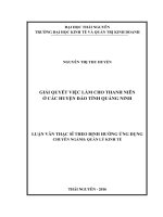 Giải quyết việc làm cho thanh niên ở các huyện đảo tỉnh quảng ninh 