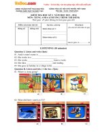 Đề thi học kì 1 môn Tiếng Anh lớp 6 tỉnh Thái Nguyên năm 2013 - 2014 (Chương trình thí điểm)