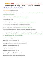 Giải bài tập SGK Tiếng Anh lớp 11 Unit 8: Celebrations