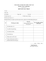 Mẫu đơn xin xác nhận trước khi thôi việc