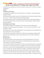 Đề thi và bài mẫu IELTS Writing Task 2 ngày 26/11/2016