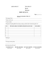Phiếu đề xuất thiết bị - công cụ làm việc