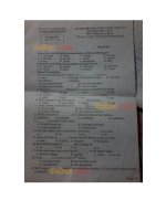 Đề thi học kỳ 1 môn tiếng Anh lớp 12 trường THPT Lê Lợi, Thanh Hóa năm học 2015 - 2016