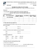 NGHIỆM THU CÔNG TÁC XÂY DỰNG-LẮP ĐẶT THIẾT BỊ CHẠY THỬ LIÊN ĐỘNG KHÔNG TẢI