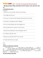 Bài tập tự luận Tiếng Anh lớp 8 Unit 8 Country Life And City Life