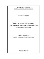 Nâng cao chất lượng nhân lực tại chi nhánh sông công – ngân hàng thương mại cổ phần công thương việt nam