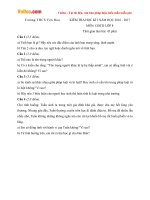 Đề thi học kì 1 môn Giáo dục công dân lớp 8 trường THCS Yên Hòa, Hưng Yên năm học 2016 - 2017