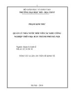 Quản lý nhà nước đối với các khu công nghiệp trên địa bàn thành phố hà nội (tóm tắt luận án tiến sĩ)