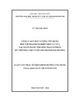Nâng cao chất lượng tín dụng đối với DNNVV tại ngân hàng TMCP kỹ thương việt nam   chi nhánh hải dương 