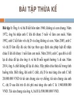Bài tập về thừa kế theo di chúc, theo pháp luật