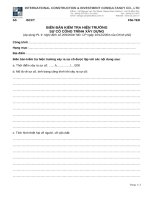 BIÊN BẢN KIỂM TRA HIỆN TRƯỜNGSỰ CỐ CÔNG TRÌNH XÂY DỰNG