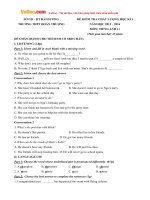 Đề thi học kỳ 1 môn tiếng Anh lớp 11 trường THPT Đoàn Thượng, Hải Dương năm học 2015 - 2016