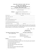 Mẫu đơn xin hưởng chính sách hỗ trợ phổ cập giáo dục Trung học cơ sở