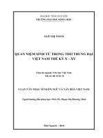 Quan niệm sinh tử trong thơ trung đại việt nam thế kỷ x XV 