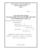 SKKN ỨNG DỤNG THỰC tế CỦA CÁC hợp CHẤT hữu cơ CÓ NHÓM CHỨC lớp 11, 12 
