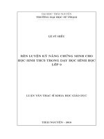 Rèn luyện kỹ năng chứng minh cho học sinh THCS trong dạy học hình học lớp 9