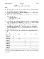 Đề ôn xác suất thống kê