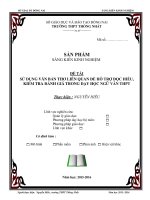 skkn sử DỤNG văn bản THƠ LIÊN QUAN để hỗ TRỢ đọc HIỂU, KIỂM TRA ĐÁNH GIÁ TRONG dạy học NGỮ văn THPT 