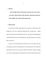 Sáng kiến kinh nghiệm một số biện pháp góp phần giáo dục kĩ năng sống, giáo dục môi trường cho học sinh lớp bốn thông qua phân môn khoa học 