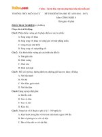 Đề thi học kì 1 môn Công nghệ lớp 8 trường THCS Ngô Gia Tự, Khánh Hòa năm học 2016 - 2017