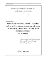 skkn giáo dục ý thức chấp hành luật giao thông đường bộ trong dạy học tích hợp môn GDCD cho học sinh THPT long phước 