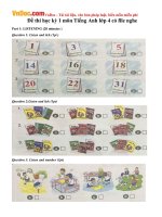 Đề thi học kỳ 1 môn Tiếng Anh lớp 4 có file nghe