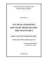 Xây dựng tình huống gợi vấn đề trong dạy học môn toán ở lớp 4 