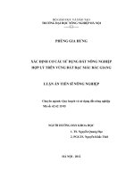Xác định cơ cấu sử dụng đất nông nghiệp hợp lý trên vùng đất bạc mầu Bắc Giang (luận văn tiến sĩ)