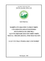 Nghiên cứu bảo tồn và phát triển cây Giảo cổ lam (Gynostemma pentaphyllum (Thunb.)), tại vùng đệm Khu bảo tồn thiên nhiên Thần Sa - Phượng Hoàng, tỉnh Thái Nguyên