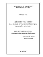 Một số biện pháp giúp đỡ học sinh cộng tác nhóm có hiệu quả trong môn toán lớp 5 