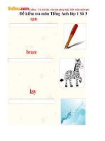 Đề kiểm tra môn Tiếng Anh lớp 1 Số 3