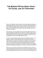 THE BIGGEST MYTHS ABOUT ACNE  ITS CAUSE, AND ITS TREATMENT