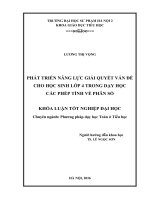 Phát triển năng lực giải quyết vấn đề cho học sinh lớp 4 trong dạy học các phép tính về phân số 