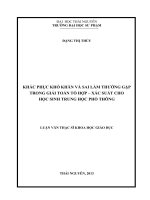 Luan van DTThuy KHẮC PHỤC KHÓ KHĂN VÀ SAI LẦM THƯỜNG GẶP TRONG GIẢI TOÁN TỔ HỢP – XÁC SUẤT CHO  HỌC SINH TRUNG HỌC PHỔ THÔNG