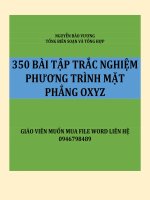 350 BAI TAP TRAC NGHIEM PHUONG TRINH MAT PHANG TRONG KHONG GIAN OXYZ 