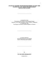 Status of training program management of part time courses of TUAF basis for mangement regulation policies 