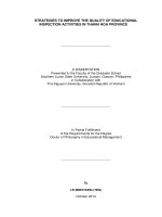 Strategies to improve the quality of educational inspection activities in thanh hoa province 