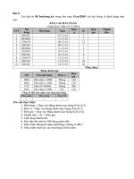 Bài 6:Tạo tập tin BCbanhang.xls trong thư mục Excel2003 với nội dung và định dạng như sau:BÁO CÁO BÁN HÀNG