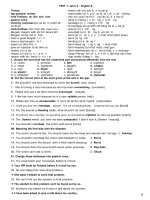 BỘ đề KIỂM TRA HK i + HKII lớp 8 môn TIẾNG ANH