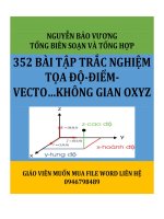 352 BAI TAP TRAC NGHIEM TOA DO   DIEM   VECTO KHONG GIAN OXYZ 