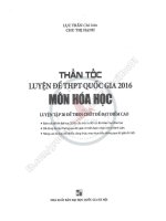 Thần tốc luyện đề THPT quốc gia môn hóa học phần 1 