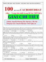 Giải chi tiết 100 bài toán cacbohydrat trọng tâm trong các đề thi THPT quốc gia